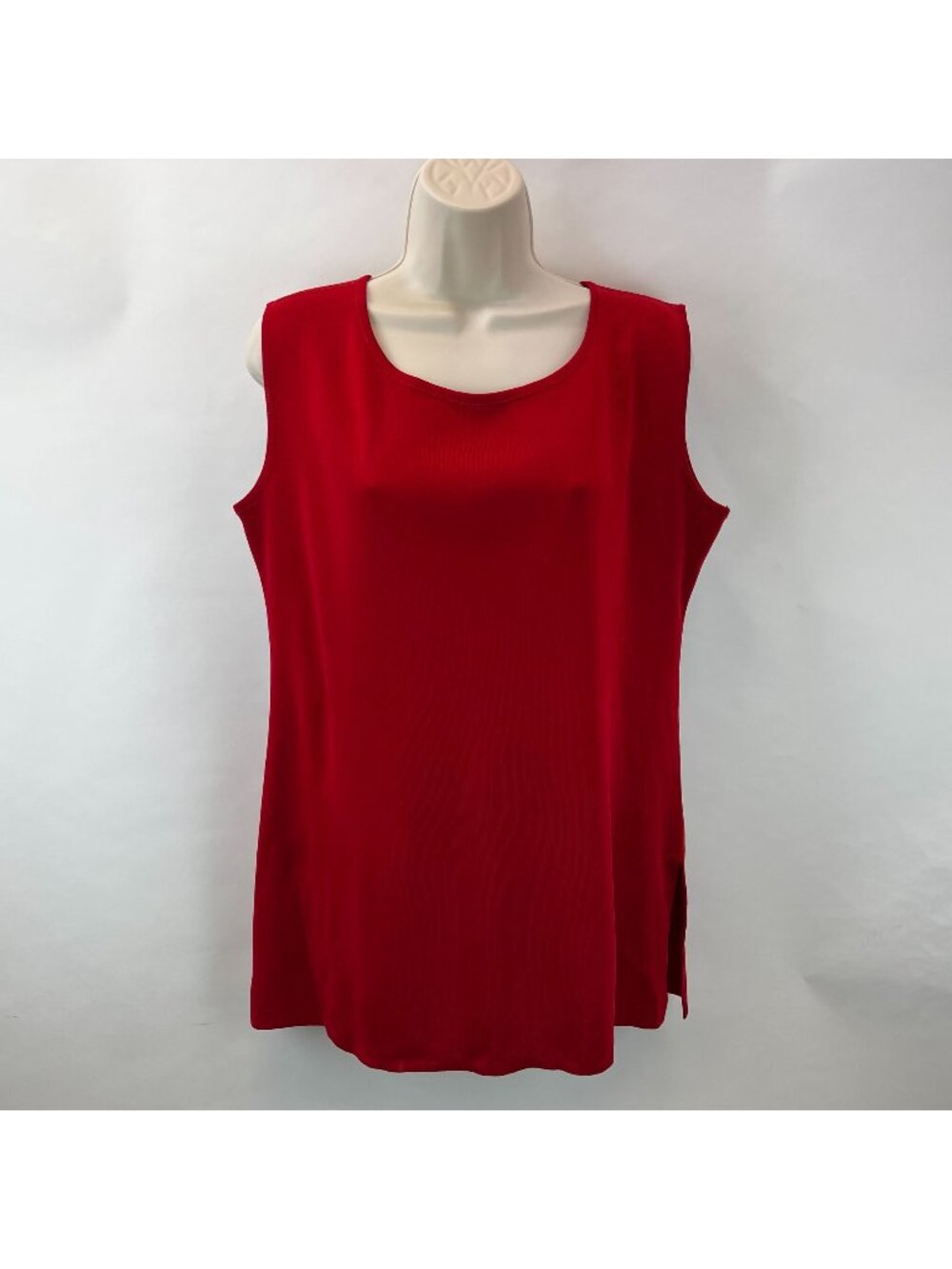 Misook Womens Sz XL Red Knit Sleeveless Scoop Neck Tank Tops - Picture 1 of 5